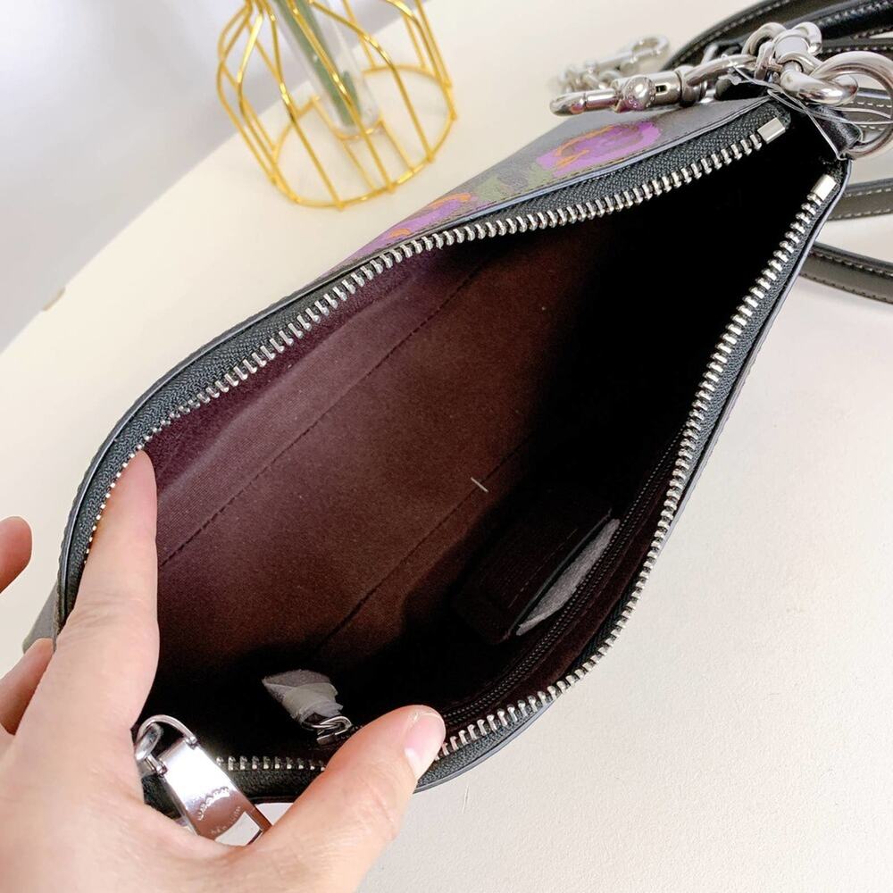 Coach CL406 Charlotte Shoulder Bag In Signature Canvas IN Brown Iris Multi - Picture 8 of 10